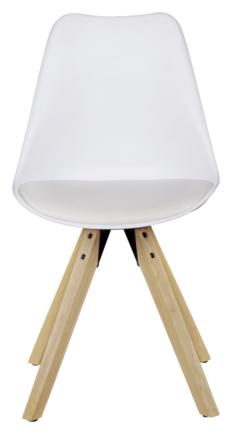 Stuhl - Set "WL5.024" , 2 Stück  in matt  - Eichefarben/Weiß, Design, Holz/Kunststoff (48/89/48cm) - MID.YOU