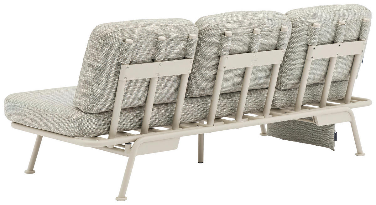 GARTENBANK 199/78/81 cm  in Taupe, Hellgrau  - Taupe/Hellgrau, Design, Textil/Metall (199/78/81cm) - Zebra 