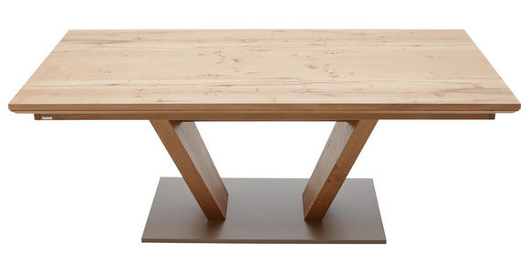 ESSTISCH Eiche furniert rechteckig Edelstahlfarben, Eichefarben - Edelstahlfarben/Eichefarben, Design, Holz/Metall (200/100/76cm) - Dieter Knoll