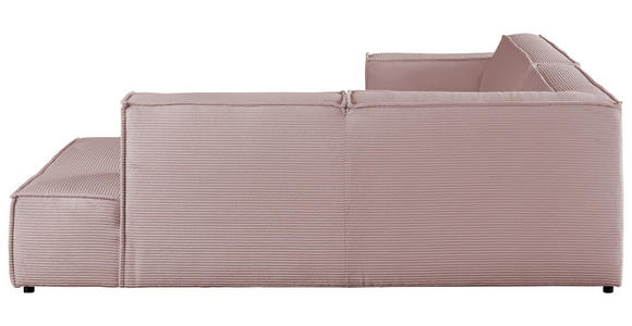 ECKSOFA Rosa Cord  - Schwarz/Rosa, KONVENTIONELL, Kunststoff/Textil (254/224cm) - Hom`in