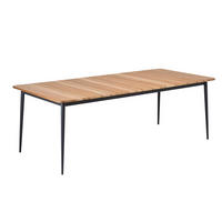 GARTENTISCH Holz Teakfarben rechteckig  - Anthrazit/Teakfarben, Design, Holz/Metall (220/95/76cm)