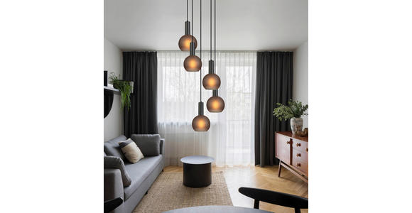 HÄNGELEUCHTE 42/120 cm  - Schwarz/Grau, Trend, Glas/Metall (42/120cm) - Novel