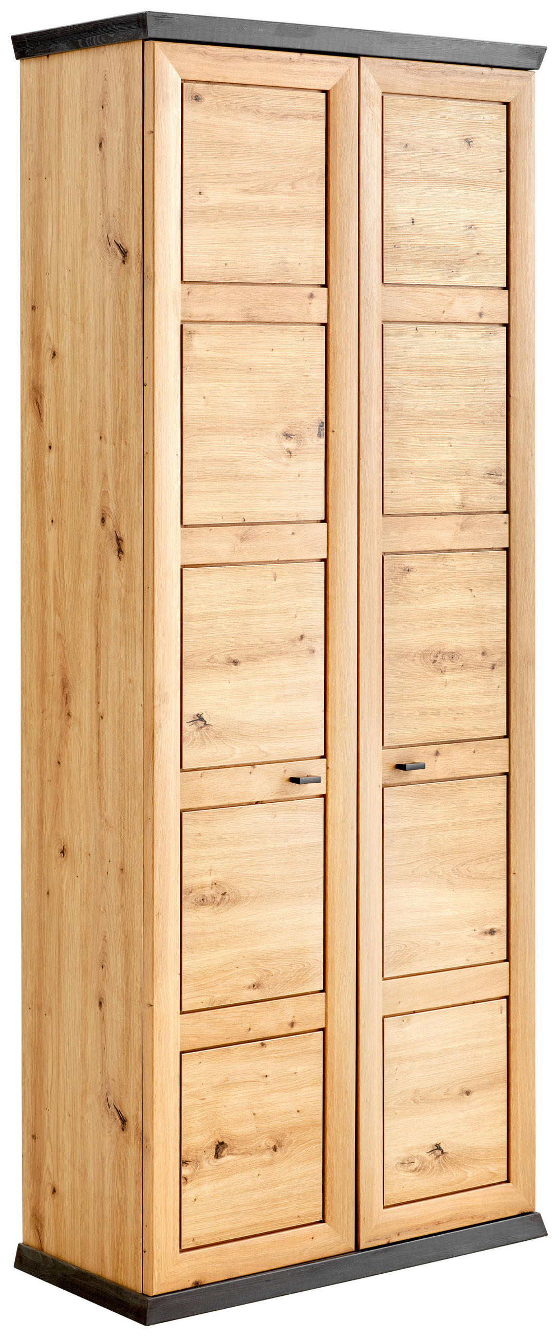SCHUHSCHRANK Anthrazit, Eichefarben - Eichefarben/Dunkelgrau, LIFESTYLE, Holzwerkstoff/Metall (90,2/196,7/38,5cm) - Xora