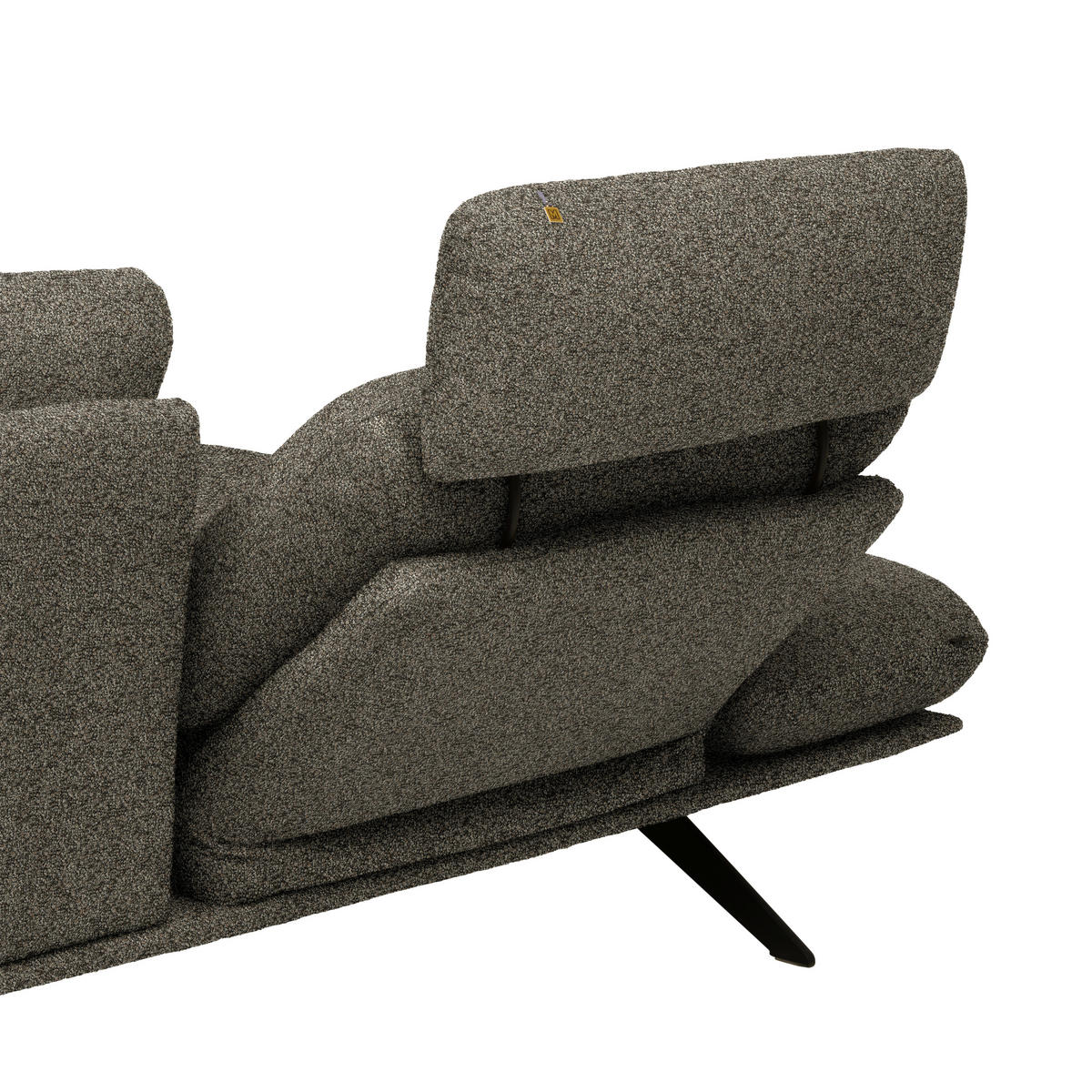 ECKSOFA Flachgewebe Braun  - Schwarz/Braun, Design, Textil/Metall (155/234cm) - Dieter Knoll