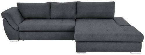 ECKSOFA Anthrazit Flachgewebe  - Anthrazit/Silberfarben, Design, Textil/Metall (306/174cm) - Carryhome