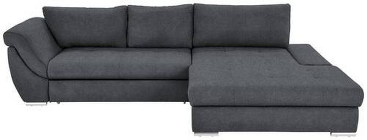 HÖRNSOFFA i flatväv grafitfärgad  - grafitfärgad/silver, Design, metall/textil (306/174cm) - MID.YOU