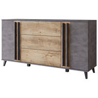 ŠIROKA KOMODA, antracit, barve kostanja  - črna/antracit, Trend, umetna masa/leseni material (150/77,8/39,5cm) - P & B