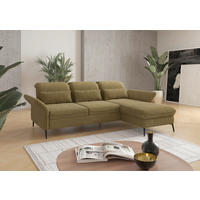ECKSOFA Olivgrün Flachgewebe  - Schwarz/Olivgrün, KONVENTIONELL, Textil/Metall (264/198cm) - Sit & More