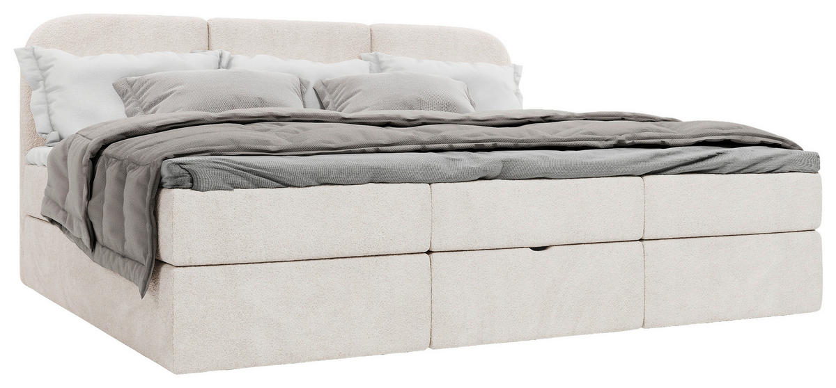 FAMILIENBETT - Creme/Schwarz, Modern, Holz/Holzwerkstoff (270/200cm) - Livetastic