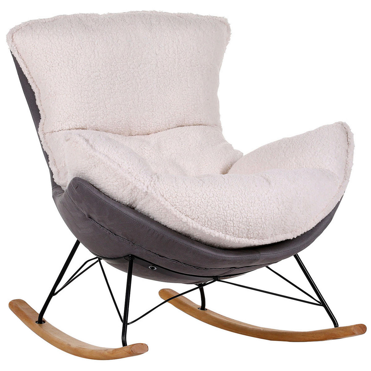 HINTAFOTEL - fehér/szürke, Natur, textil/fa (85/90/100cm) - Ambia Home