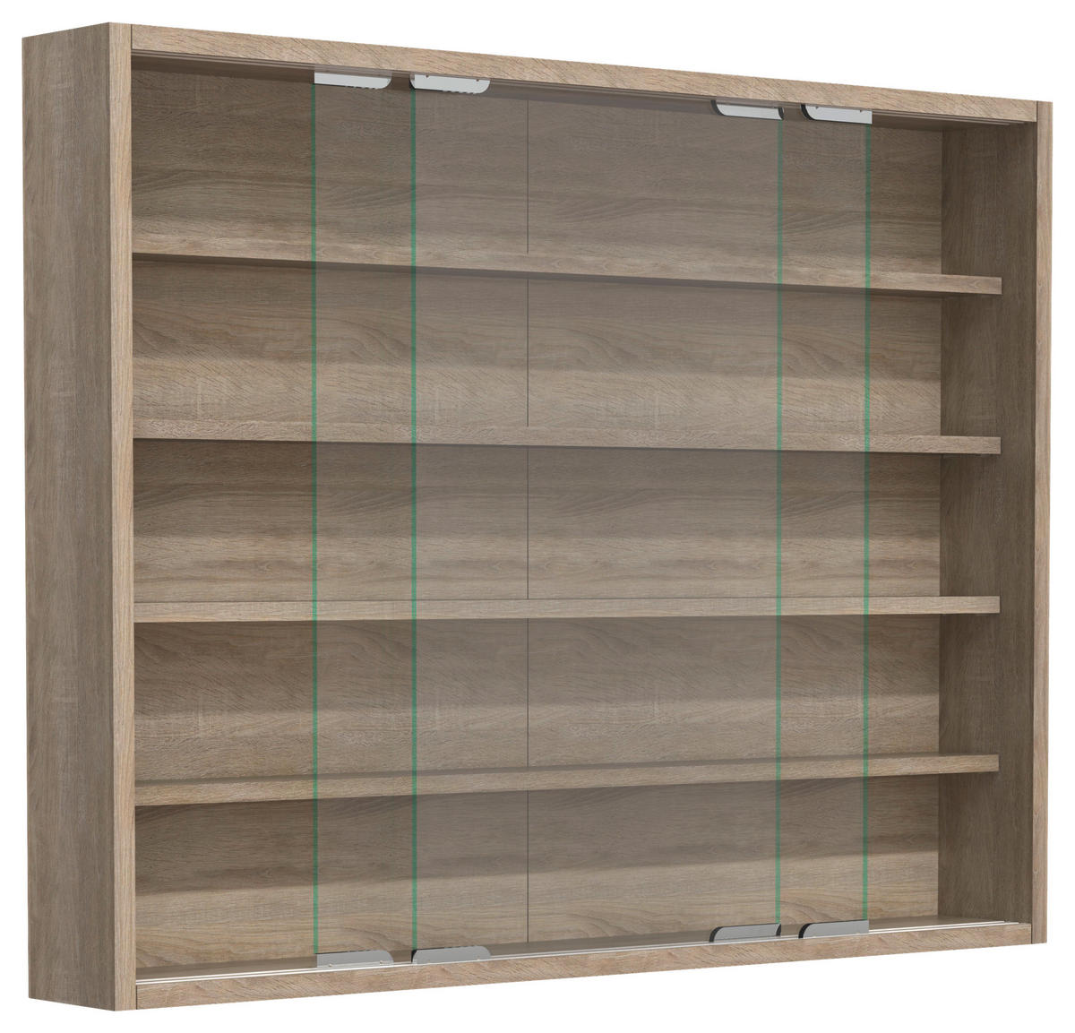 HÄNGEVITRINE in Sonoma Eiche  - Silberfarben/Sonoma Eiche, Modern, Glas/Holzwerkstoff (77/60/10cm) - MID.YOU