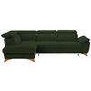 ECKSOFA in Flachgewebe Olivgrün  - Eichefarben/Olivgrün, Modern, Holz/Textil (212/287cm) - Valnatura