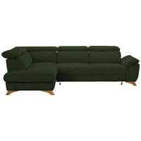 ECKSOFA in Flachgewebe Olivgrün  - Eichefarben/Olivgrün, Modern, Holz/Textil (212/287cm) - Valnatura
