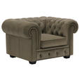 CHESTERFIELD-SESSEL - Wengefarben/Schlammfarben, LIFESTYLE, Holz/Textil (115/76,5/96cm) - Landscape