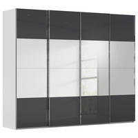 SCHWEBETÜRENSCHRANK 271/223/68 cm 4-türig Grau, Schwarz  - Chromfarben/Schwarz, Design, Glas/Holzwerkstoff (271/223/68cm) - Novel