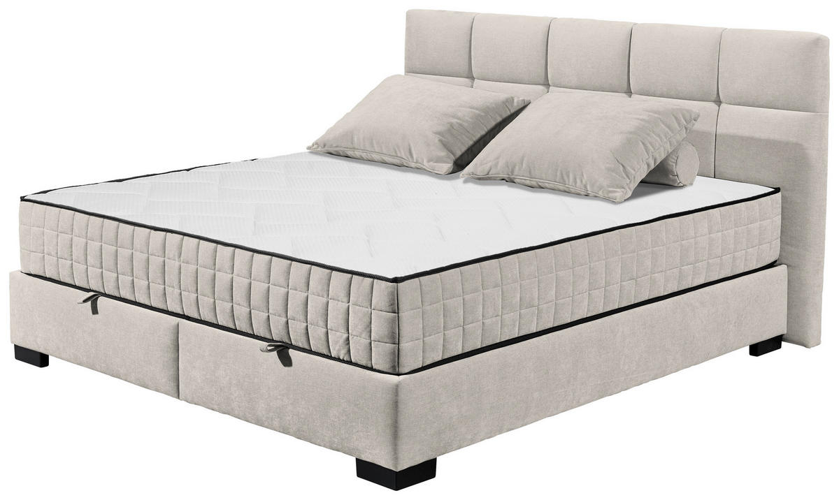 BOXBETT 180/200 cm  in Beige  - Beige/Schwarz, MODERN, Holzwerkstoff/Kunststoff (180/200cm) - MID.YOU