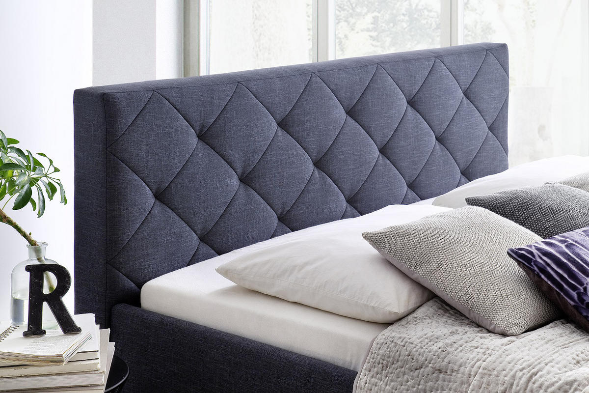 POLSTERBETT CHICAGO 180/200 cm  in Anthrazit  - Chromfarben/Anthrazit, KONVENTIONELL, Textil/Metall (180/200cm) - Livetastic