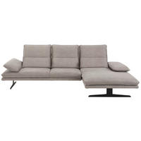 ECKSOFA Mikrofaser Grau  - Schwarz/Grau, Design, Textil/Metall (291/164cm) - Chilliano