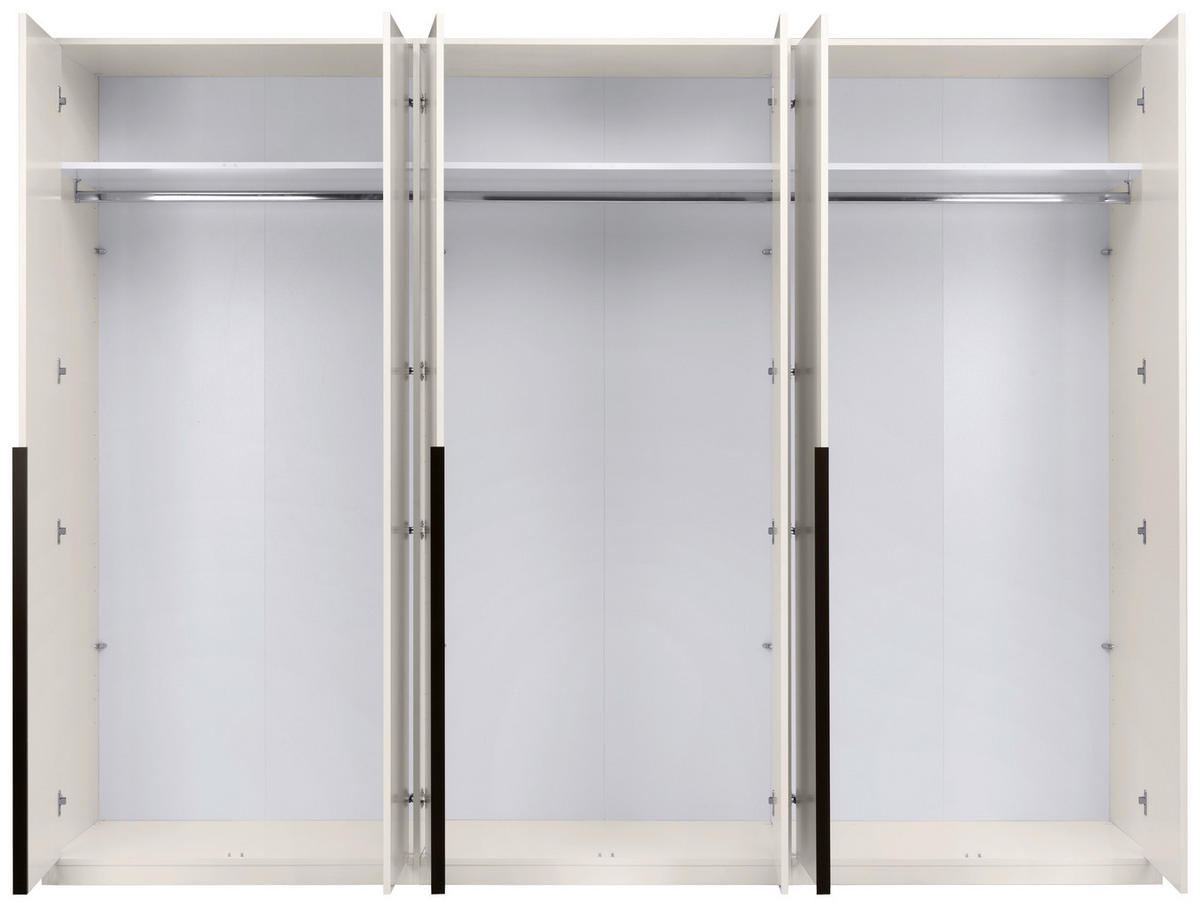DREHTÜRENSCHRANK 276/211/53 cm,  in Kaschmir, 6-türig  - Kaschmir/Schwarz, MODERN, Holzwerkstoff/Metall (276/211/53cm) - MID.YOU