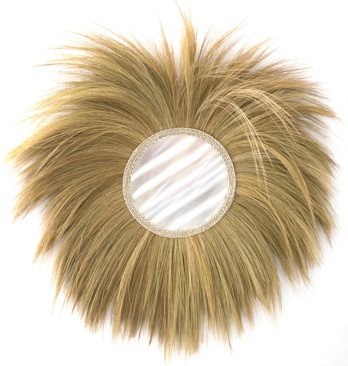 WANDSPIEGEL 80/80/6 cm    in  - Hellbraun/Hellgelb, LIFESTYLE, Glas/Naturmaterialien (80/80/6cm) - Landscape