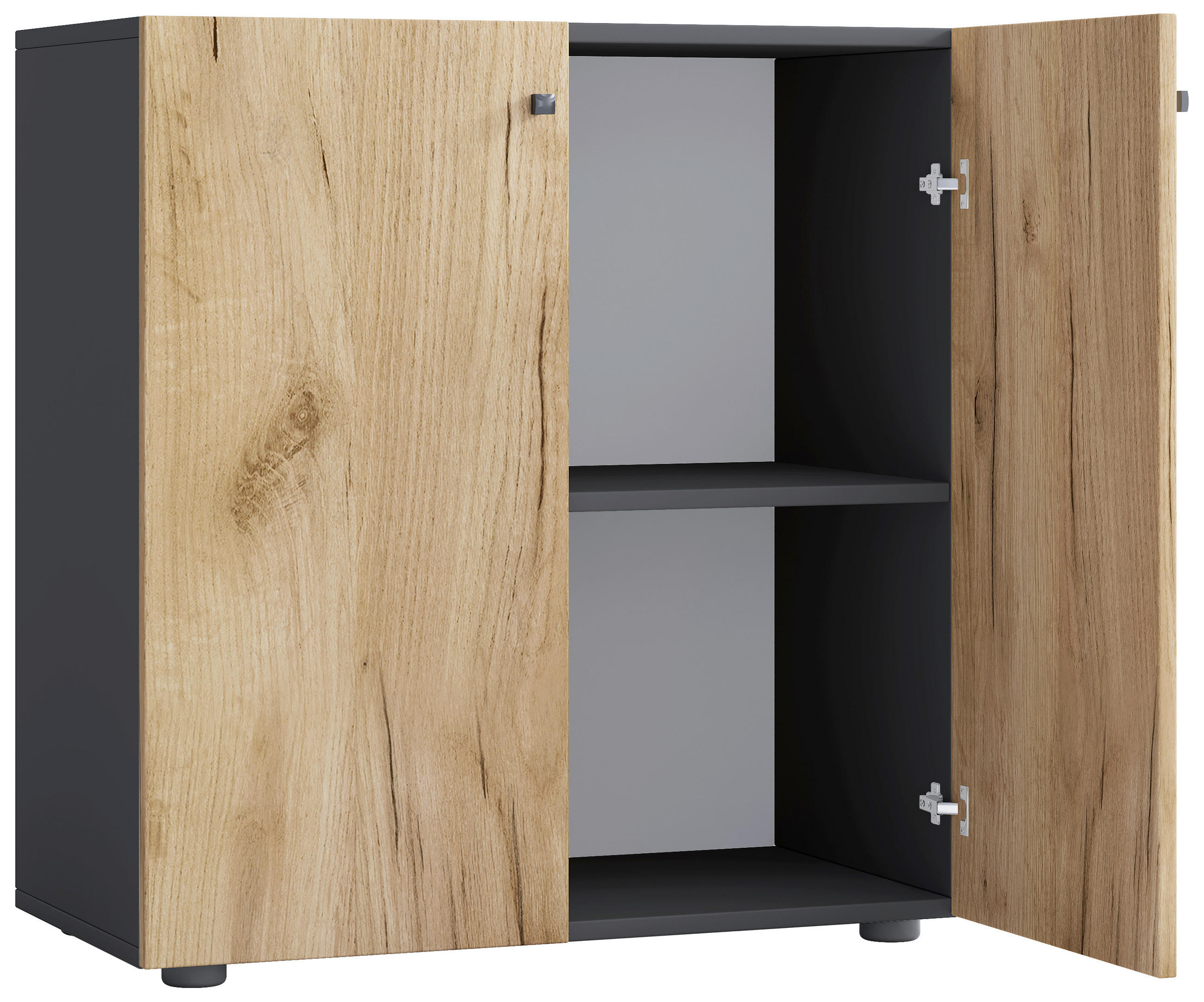 AKTENREGAL 70/74/37 cm  - Honigeiche/Anthrazit, Design, Holzwerkstoff/Kunststoff (70/74/37cm) - MID.YOU