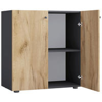 AKTENREGAL 70/74/37 cm  - Honigeiche/Anthrazit, Design, Holzwerkstoff/Kunststoff (70/74/37cm) - MID.YOU