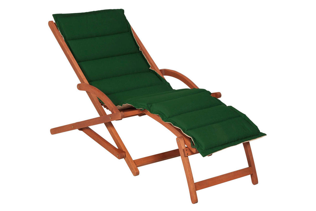 GARTENLIEGE 69/69/158 cm  - Eukalyptusholzfarben/Beige, KONVENTIONELL, Holz/Textil (69/69/158cm) - Gardenson