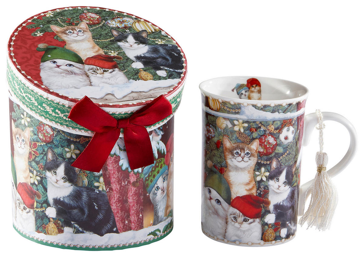 KAFFEEBECHER  320 ml   - Multicolor, LIFESTYLE, Keramik (0,32l) - X-Mas
