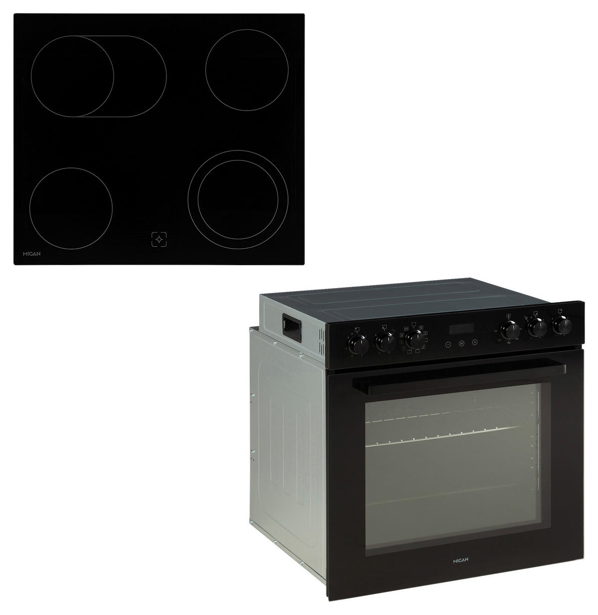 HERDSET HSHDB73S  - Schwarz, Basics, Glas/Metall (60/60,5/31,5cm) - Mican