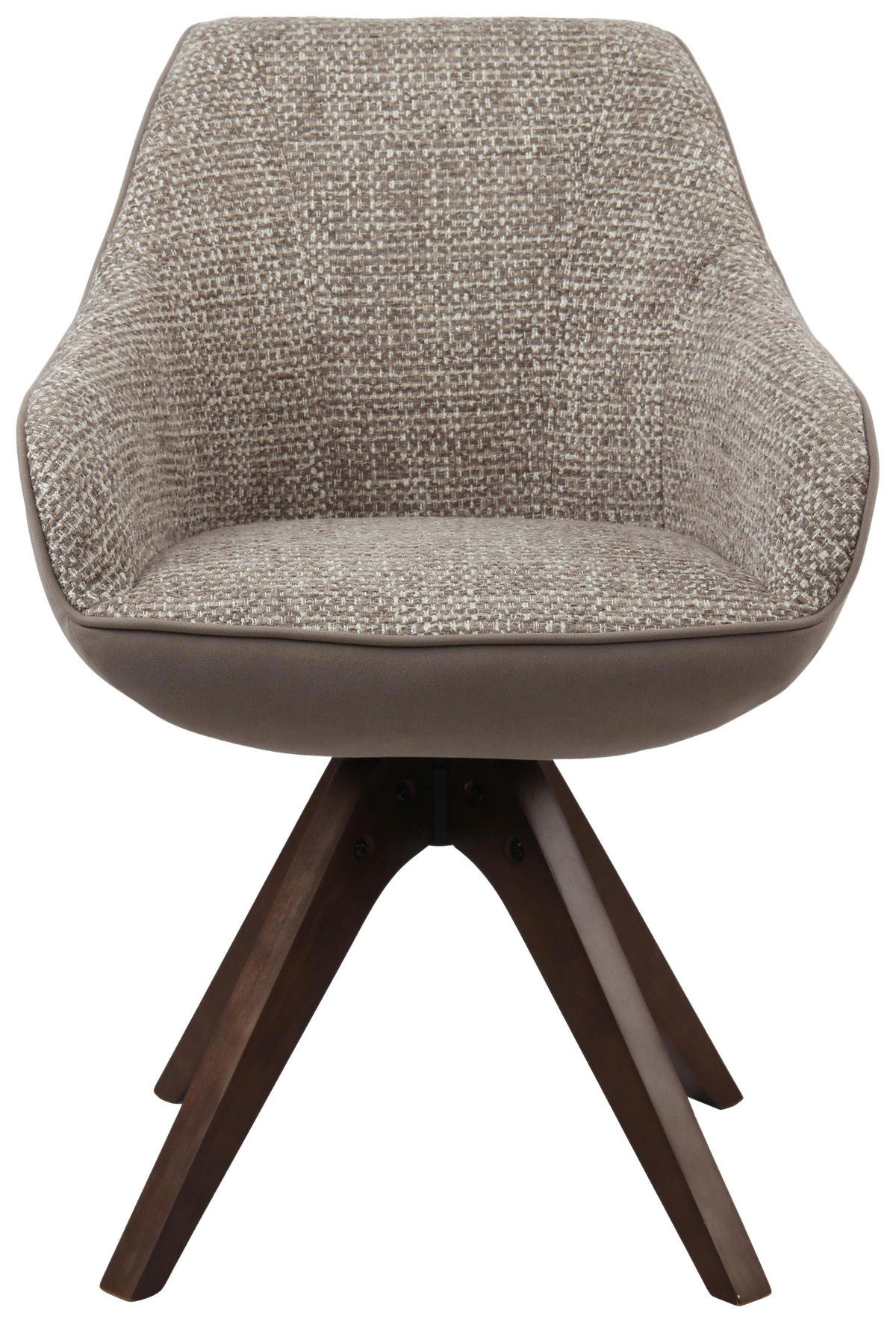 ARMLEHNSTUHL  Sitzfläche 360° drehbar Webstoff, Bouclé  Braun, Hellgrau  - Eichefarben/Hellgrau, MODERN, Holz/Textil (58/84/55cm) - Livetastic