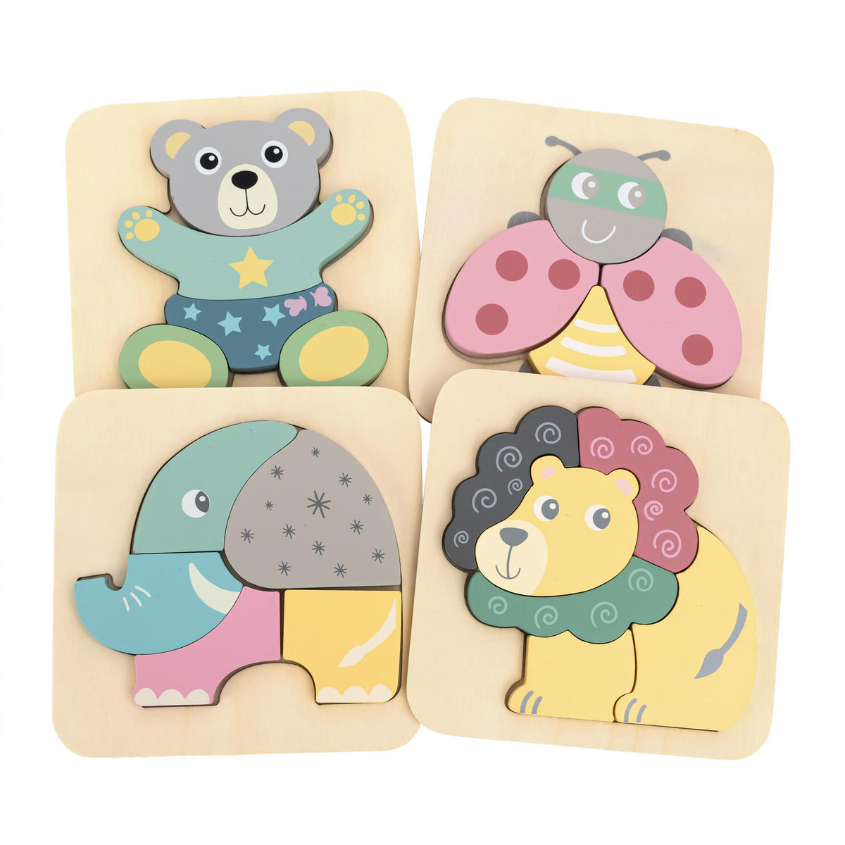 PUZZLE - přírodní barvy/vícebarevná, Basics, kompozitní dřevo - My Baby Lou