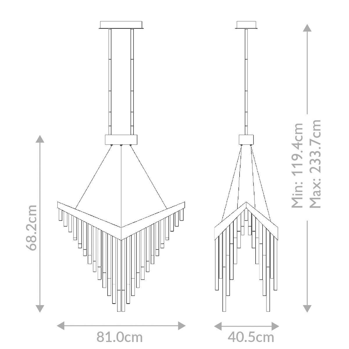 KRONLEUCHTER 40,5/119,4 cm    - Goldfarben, Konventionell, Kunststoff/Metall (40,5/119,4cm) - Elstead Lighting