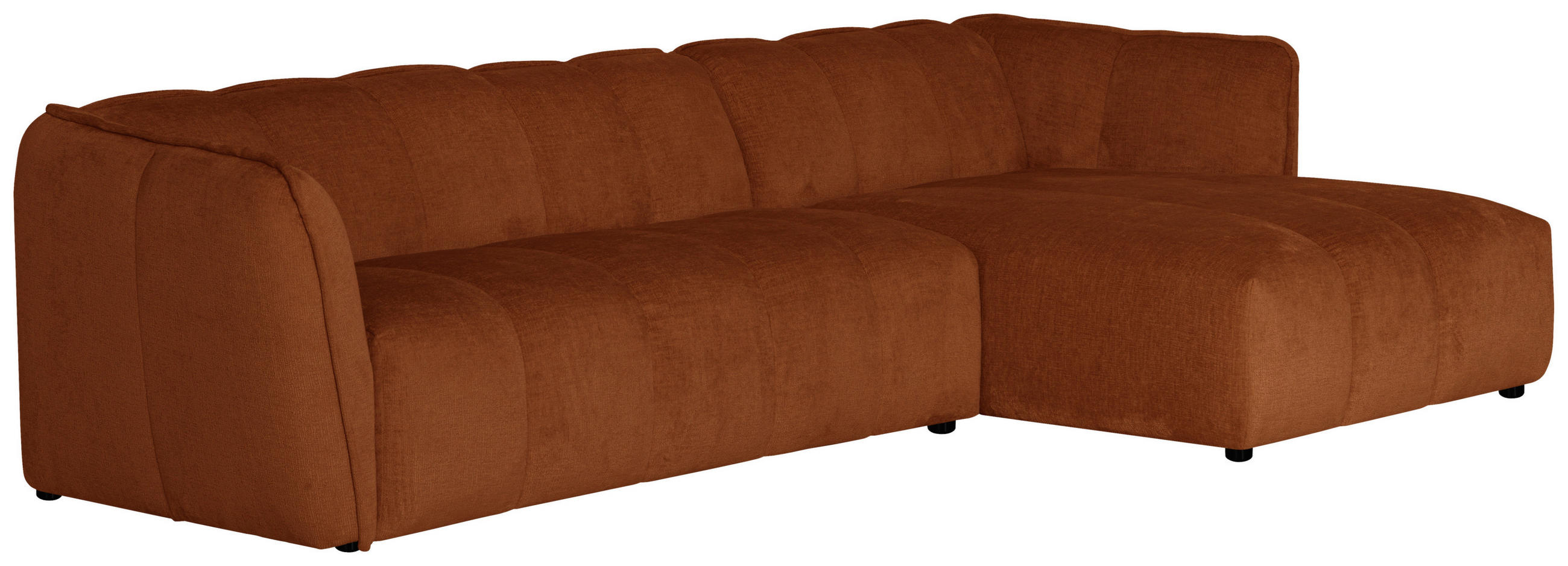 ECKSOFA Chenille Rostfarben  - Rostfarben/Schwarz, Design, Textil (276/160cm) - MID.YOU