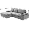 ECKSOFA in Flachgewebe Petrol  - Chromfarben/Petrol, Design, Kunststoff/Textil (173/294cm) - Carryhome