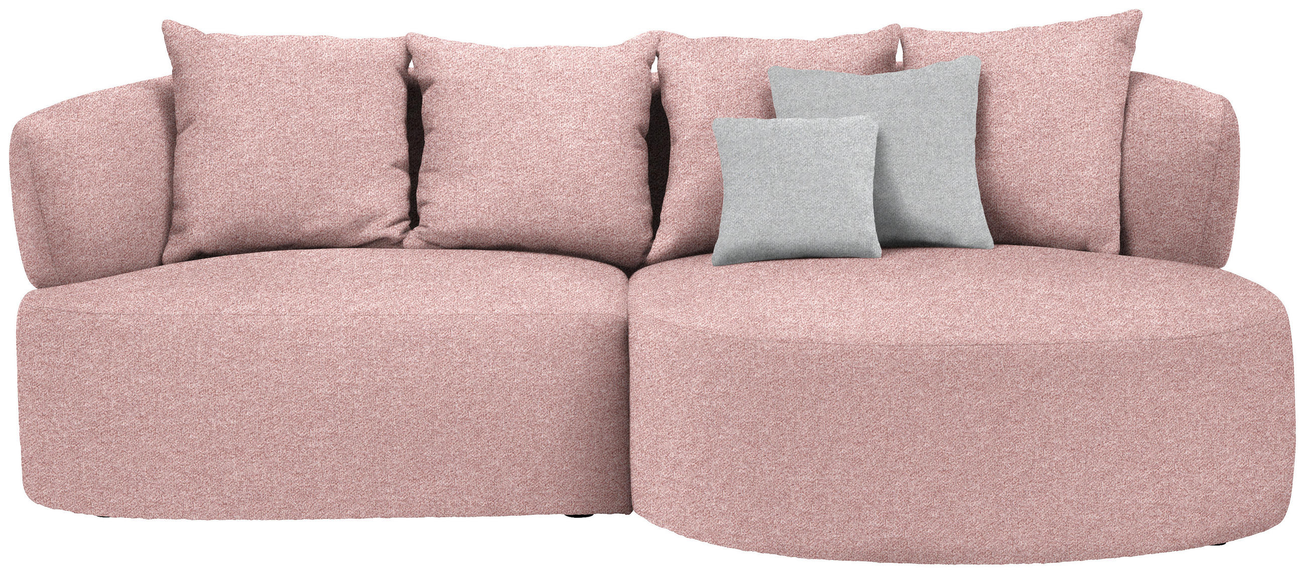 ECKSOFA in Flachgewebe Altrosa  235/166 cm  - Schwarz/Altrosa, MODERN, Kunststoff/Textil (235/166cm) - Hom`in