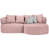 ECKSOFA in Flachgewebe Altrosa  235/166 cm  - Schwarz/Altrosa, MODERN, Kunststoff/Textil (235/166cm) - Hom`in