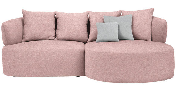 ECKSOFA in Flachgewebe Altrosa  - Schwarz/Altrosa, MODERN, Kunststoff/Textil (235/166cm) - Hom`in