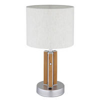 LED-TISCHLEUCHTE TAUGUS 25/45 cm   - Dunkelbraun/Naturfarben, Design, Holz/Kunststoff (25/45cm)