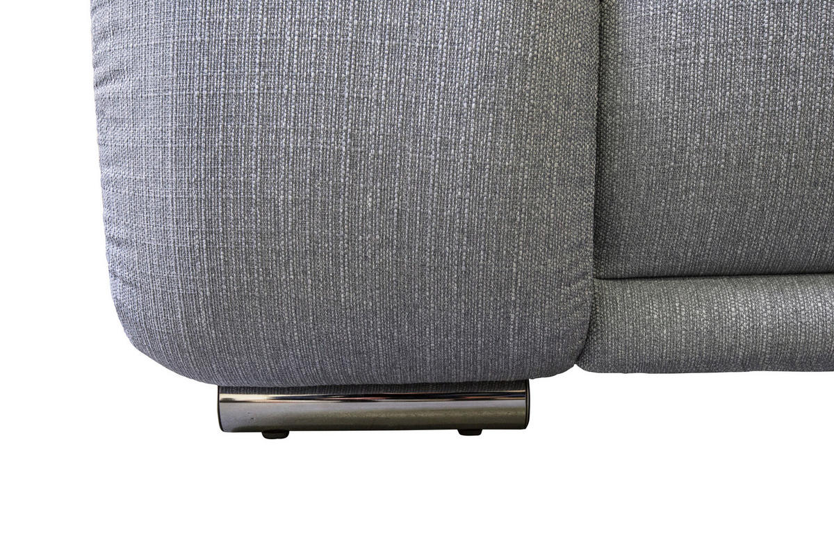 ECKSOFA Grau Struktur  - Chromfarben/Grau, KONVENTIONELL, Textil/Metall (310/280cm) - Carryhome