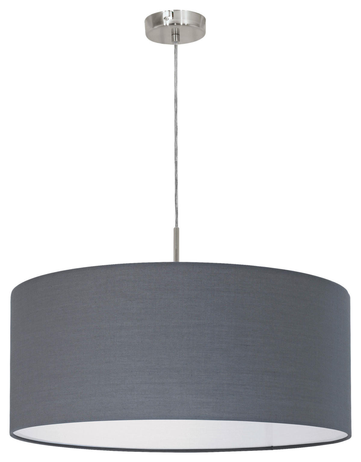 HÄNGELEUCHTE 53/110 cm  - Grau/Nickelfarben, MODERN, Textil/Metall (53/110cm) - Eglo