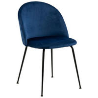 STOL, tekstil temno modra  - črna/temno modra, Konvencionalno, kovina/tekstil (49,5/80,5/54cm) - Ambia Home