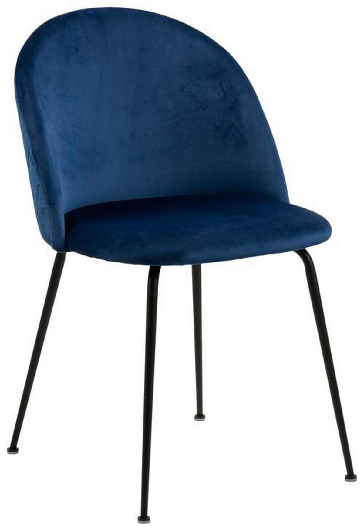 STOL, tekstil temno modra  - črna/temno modra, Konvencionalno, kovina/tekstil (49,5/80,5/54cm) - Ambia Home