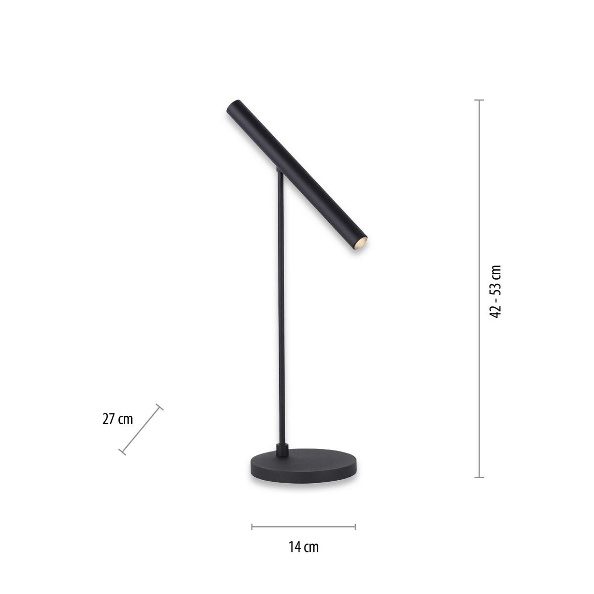 LED-TISCHLEUCHTE 27/14/53 cm   - Schwarz, Design, Metall (27/14/53cm) - Neuhaus PURE