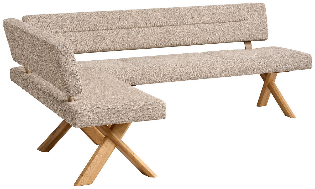 ECKBANK 159/229 cm  in Eichefarben, Sandfarben  - Sandfarben/Eichefarben, Natur, Holz/Textil (159/229cm) - Anrei