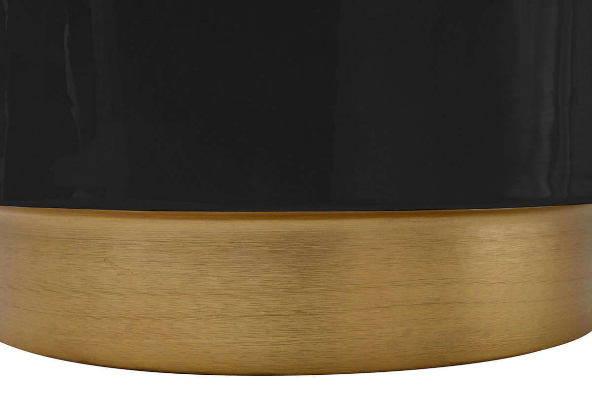 HOCKER Schwarz, Goldfarben  - Goldfarben/Schwarz, Design, Metall (51,5/43cm) - Kayoom