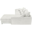 ECKSOFA Creme Cord  - Chromfarben/Creme, KONVENTIONELL, Textil/Metall (335/225cm) - Carryhome