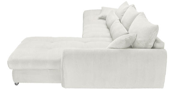 ECKSOFA Creme Cord  - Chromfarben/Creme, KONVENTIONELL, Textil/Metall (335/225cm) - Carryhome