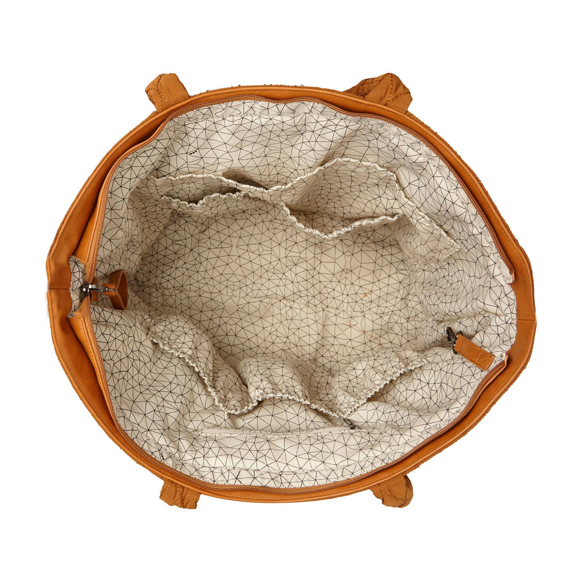 WICKELTASCHE  - Beige/Kupferfarben, Basics, Textil (45/37/15cm)