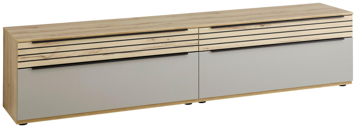 LOWBOARD Grau, Buchefarben  240/54/45 cm  - Buchefarben/Schwarz, KONVENTIONELL, Holzwerkstoff/Kunststoff (240/54/45cm) - Venda