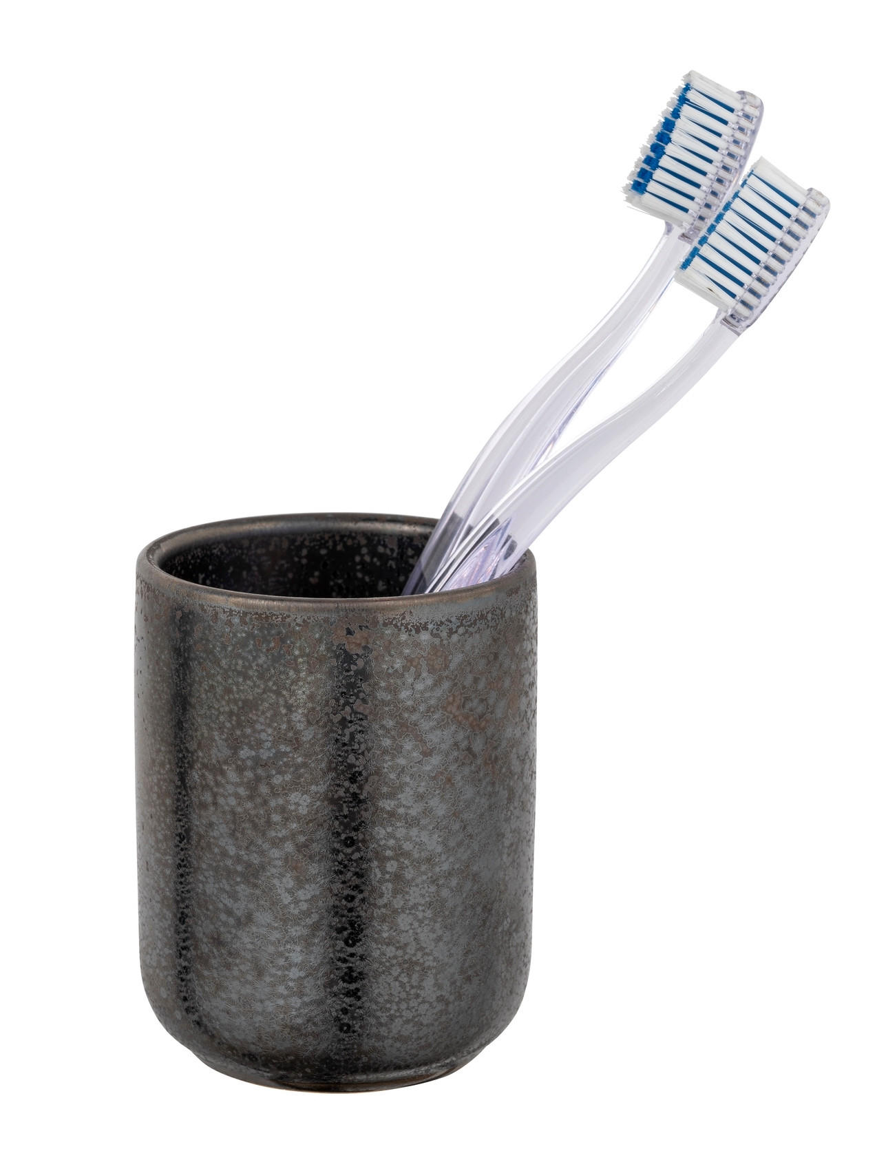 ZAHNPUTZBECHER RUFINA  - Dunkelgrau/Grau, KONVENTIONELL, Keramik (7,5/9,5/7,5cm) - Schöner Wohnen